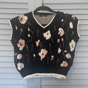 Trendyol black floral sweater vest